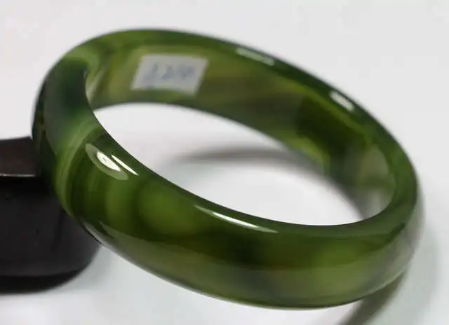 VERY FINE RARE NATURAL DARK GREEN JADEITE stone BRACELET BANGLE | Украшения и аксессуары