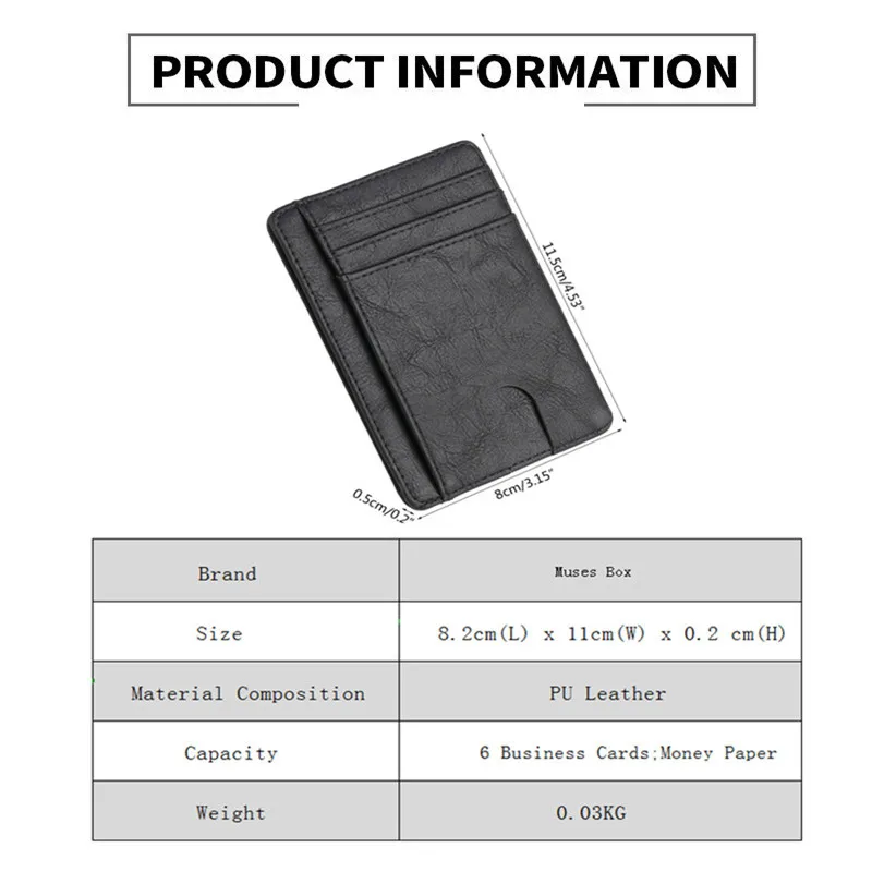 Тонкий кожаный кошелек с блокировкой RFID держатель для кредитных карт чехол денег
