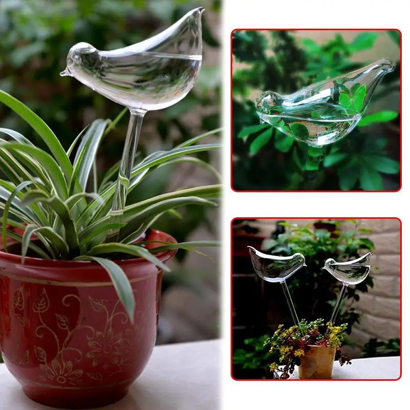 

Glass Plant Flower Water Feeder 11*5cm Convenient Watering Watering Bird Shaped