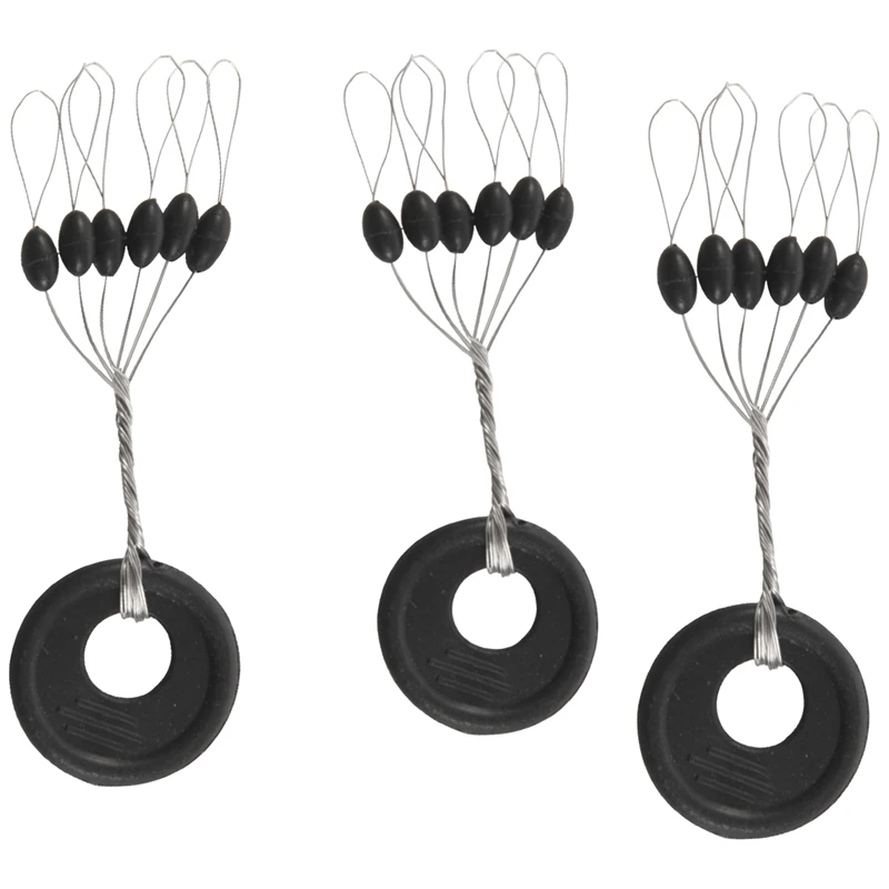 10 шт 6 в 1 черная резиновая овальная Стопорная бусина кольцо стопор рыболовного