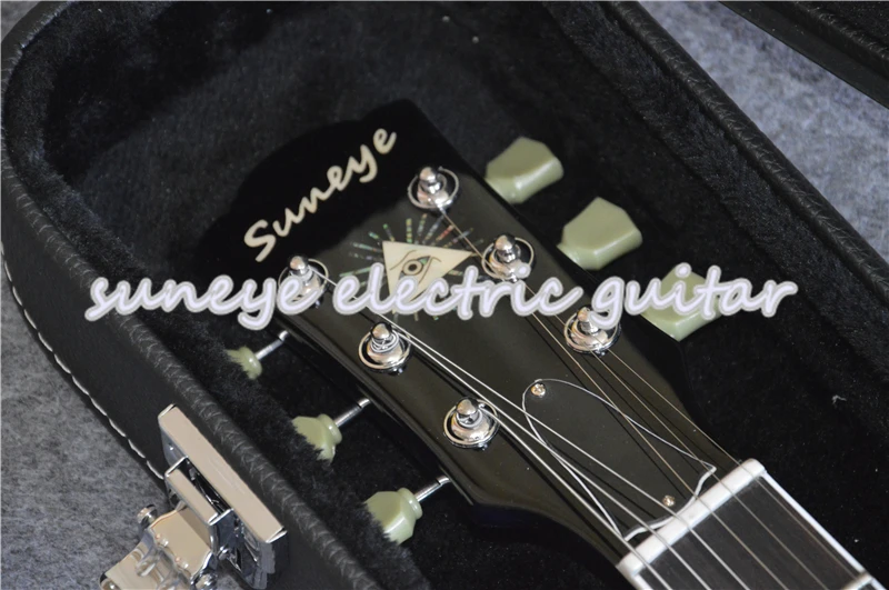

New Arrival China OEM Suneye Blue Glossy Electric Guitar Solid Mahogany Guitar Kit DIY Guitarra Electrica With Guitar Case