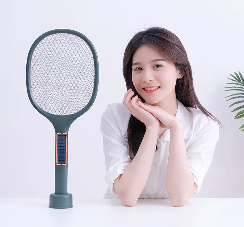 

3IN1 Solar Charging Electric Mosquito Killer 3000V Electric Bug Zapper USB Charging Summer Fly Swatter Trap Flies Insect Home