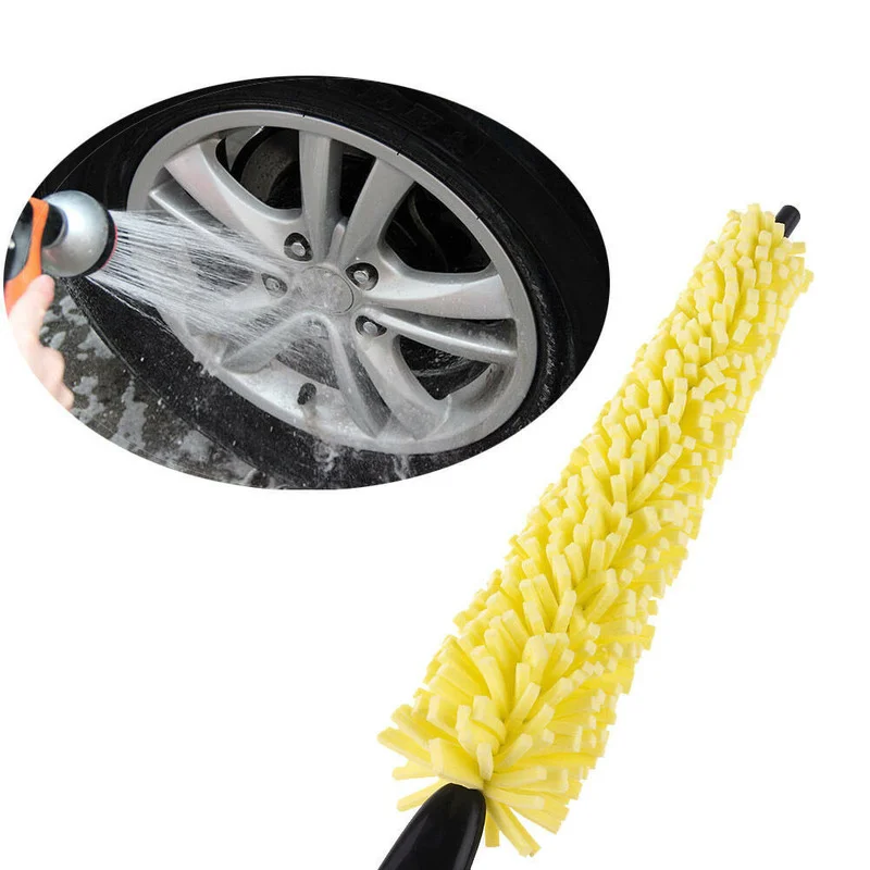 

Auto Wheel Tire Rim Cleaning Brush Yellow Sponge Corn Styling Tyre Mud Remover Detailing Cleaning Tool Universal Car Accessories