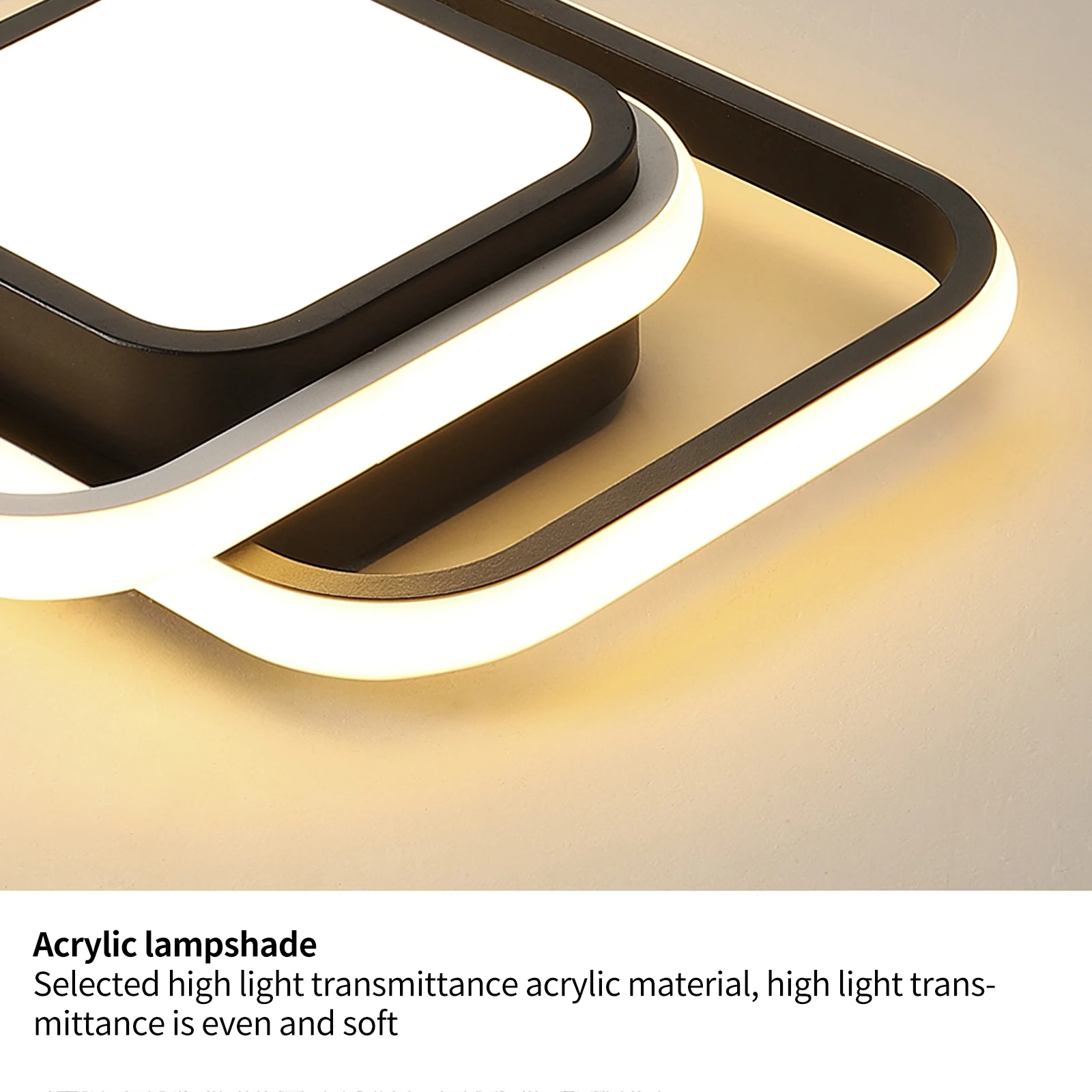 

Modern Geometric Light Fashionable Metal Durable Hard Adjustable Light Modes 21W 85-265V Practical Square Ceiling LED Light