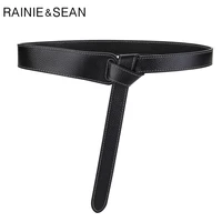 rainie sean genuine leather belt women self tie waist belt high quality first layer cow leather ladies belt for dress strap
