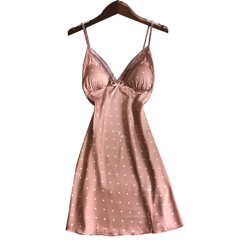 

Sexy Print Nightdress Women Summer Condole Belt Breast Cushion Seductive Nightgown 2PCS Sleepwear Sets Kimono Bathrobe Gown