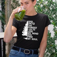 tree and into the forest printed women t shirts summer 2020 graphic tee aesthetic woman tshirts cotton short sleeve ladies top