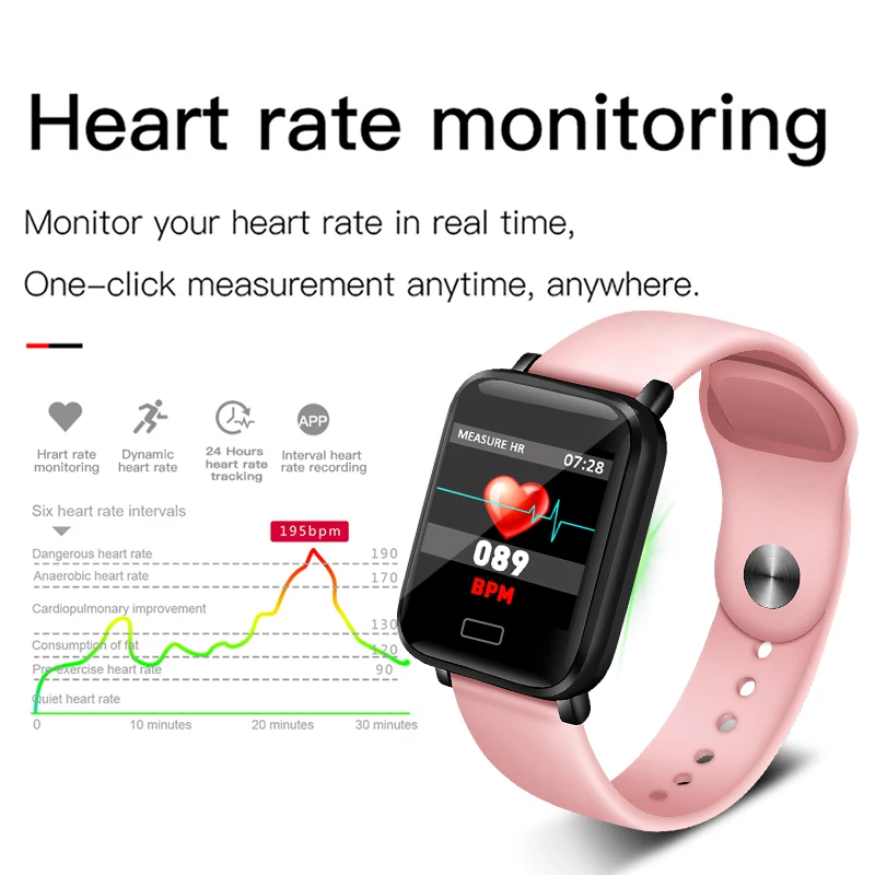 2019 Smart Watch IP67 Waterproof Heart RateMusic Control Fitness Wristband Men Women Bracelet For Android IOS | Электроника