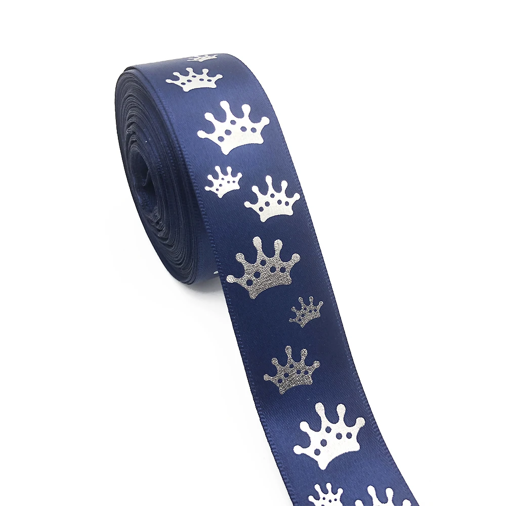 Дэвид Энджи серебряная фольга 1 &quotсеребряная Корона атласной лентой рукоделие