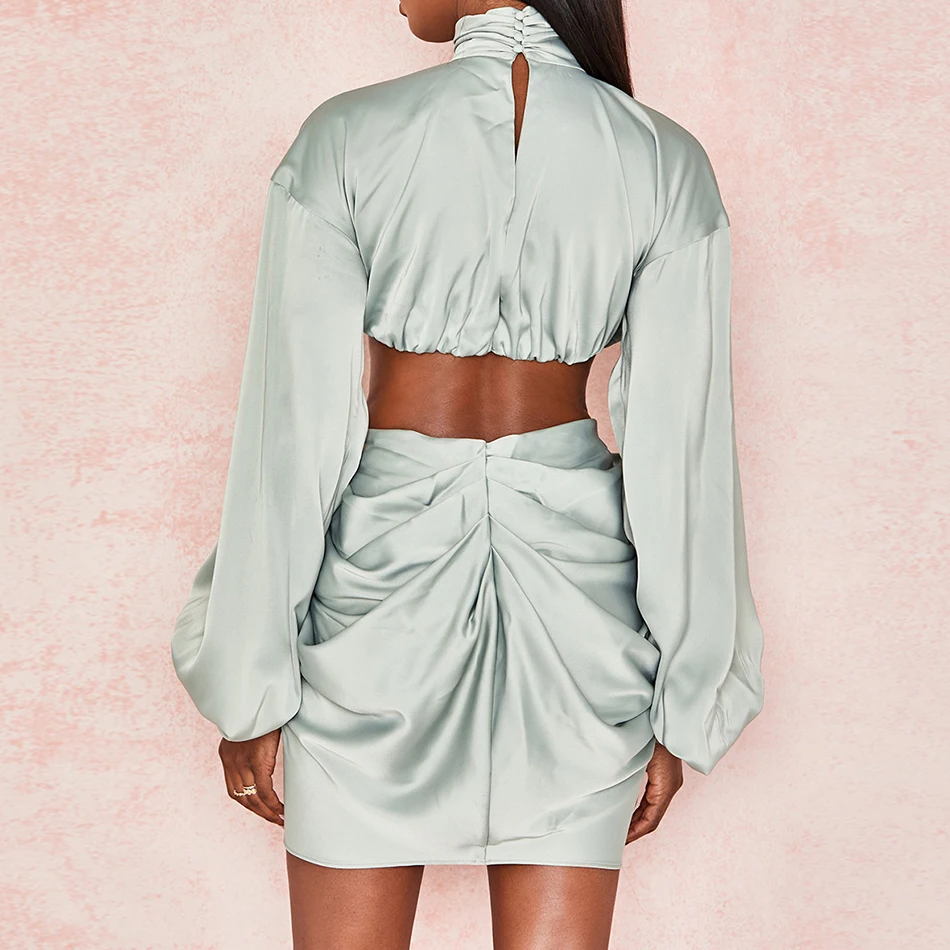 Liser 2019 новое летнее женское платье с высоким воротом мини платья пикантный