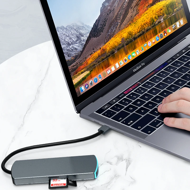 Usb type c 3 0 hub Мульти usb порт hdmi 4K кардридер Компьютерные аксессуары для MacBook Pro Huawei OTG
