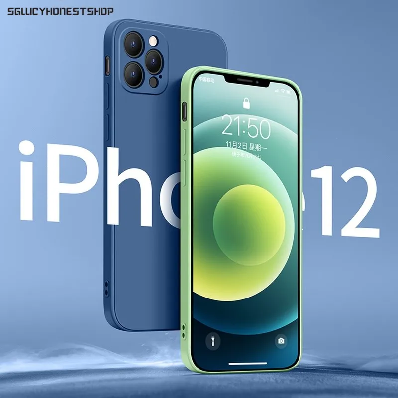 

Original Square Liquid Silicone Case For iPhone 11 12 Pro Max Mini Full Protector For iPhone X XS XR XS MAX 7 8 Plus SE2 Coque