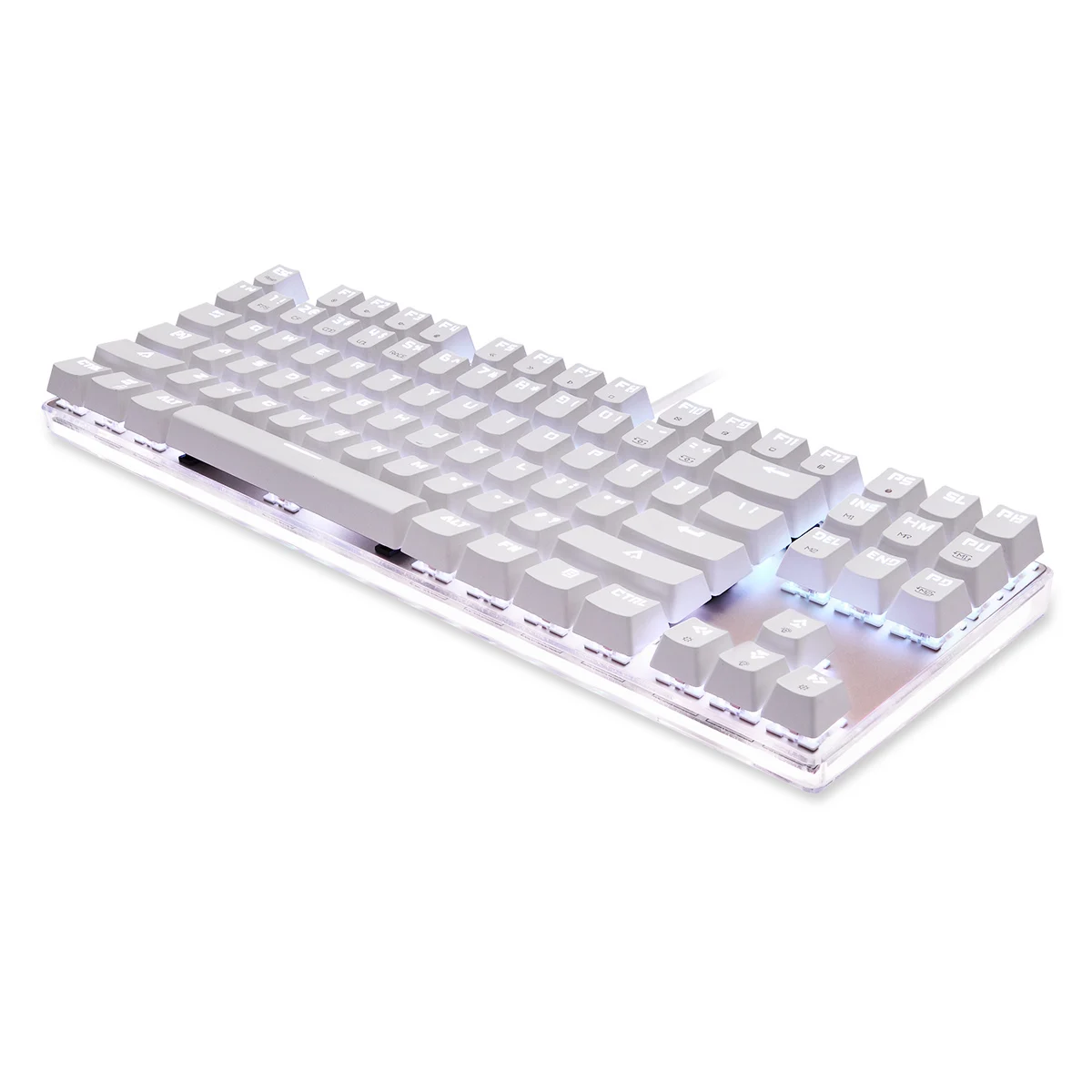 K87S Высококачественная Белая Механическая игровая клавиатура Проводная 87 клавиш RGB подсветка американская клавиатура