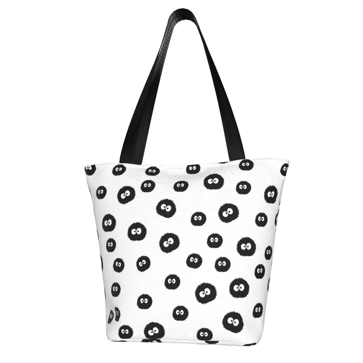 Totoro - Soot Sprites Pattern Shopping Bag Aesthetic Cloth Outdoor Handbag Female Fashion Bags