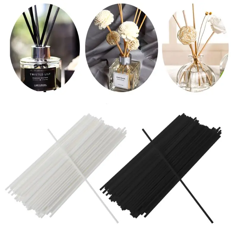 

100Pcs 19cmx3mm Fiber Sticks Diffuser Aromatherapy Volatile Rod for Home Fragrance Diffuser Home Decoration