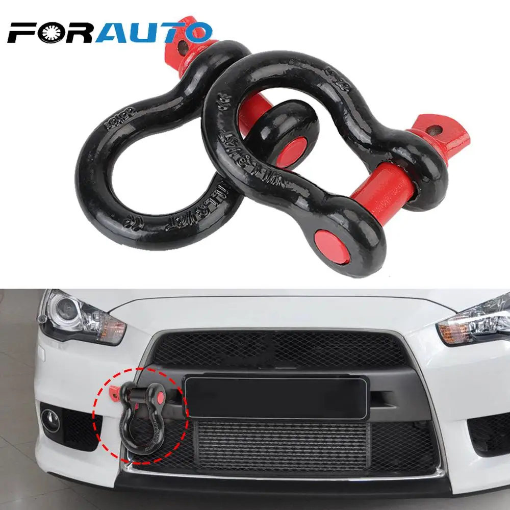 

Towing Rope Buckles 2pcs 45# For Off Road Trailer Car Emergency Recovery 12T 19.5T Heavy Duty Tow Hook D Ring Shackle Vault