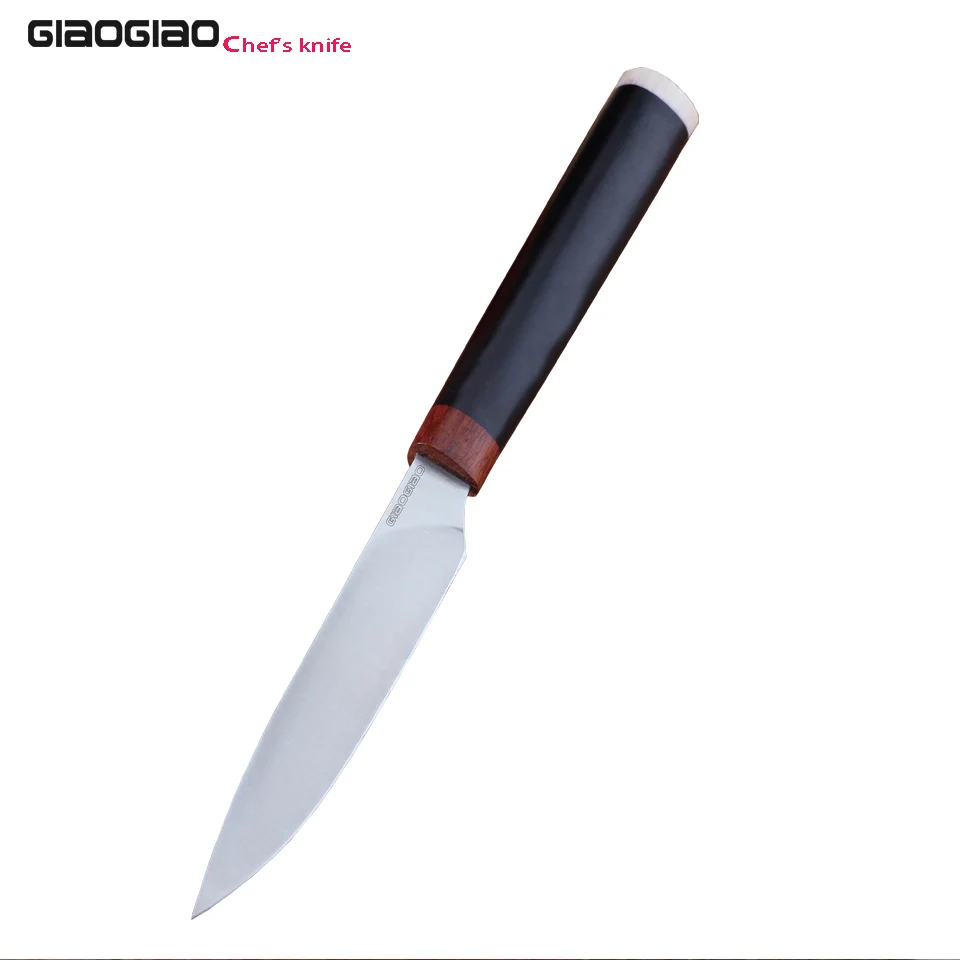 

Нож-пилинг GIAOGIAO 4 ''с черной ручкой, лезвие 5CR15MOV, поварские ножи, ежедневное использование, инструменты для овощей и фруктов, нож для чистки Ов...