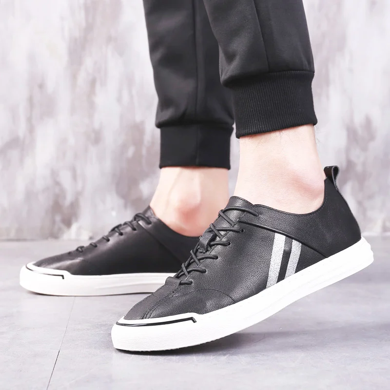 Кроссовки мужские из натуральной воловьей кожи модная деловая Повседневная