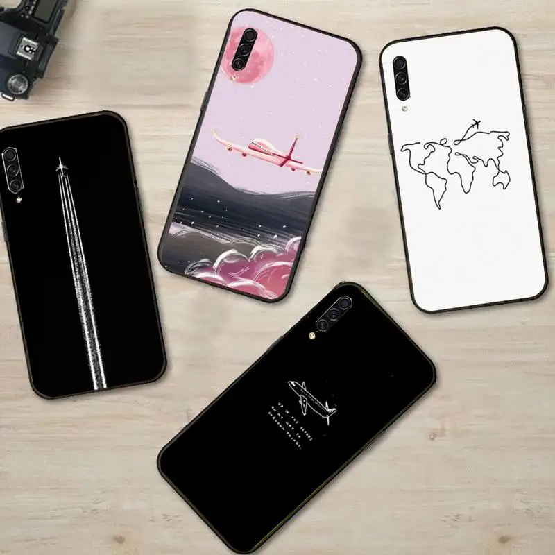 

Airplane fly travel in the Sky Phone Case For Samsung Galaxy A50 A30 A71 A40 S10E A60 A50s A30s Note 8 9 S10 Plus S10 S20 S8