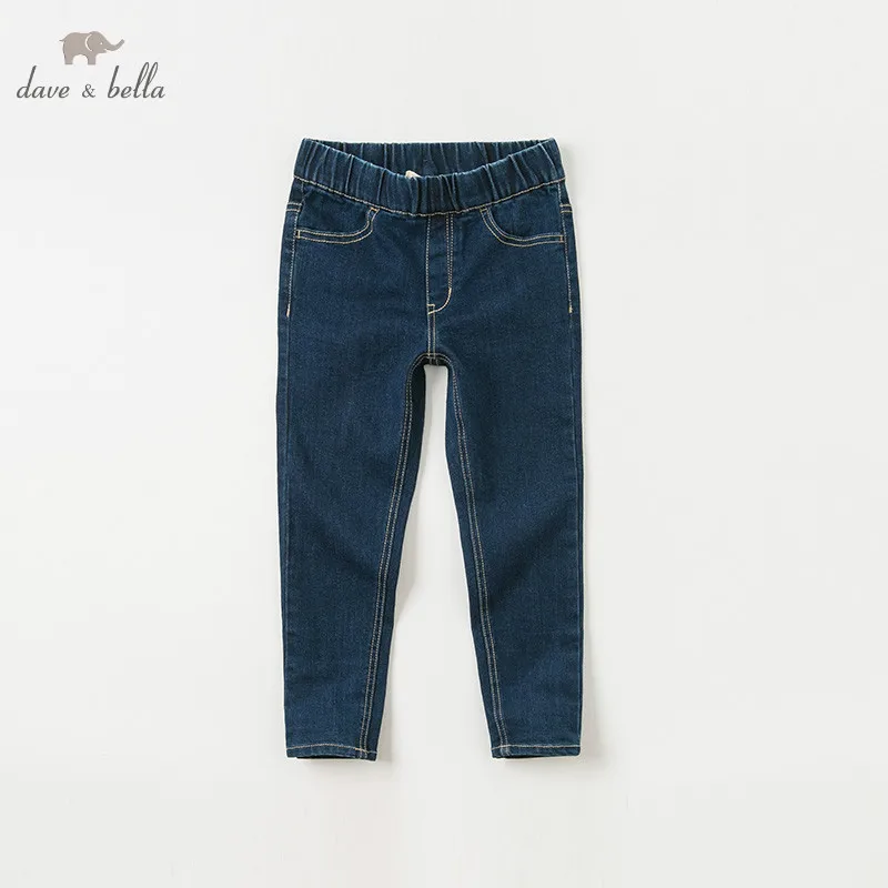 DBK10667 dave bella осенние детские джинсы для девочек длинные штаны брюки младенцев