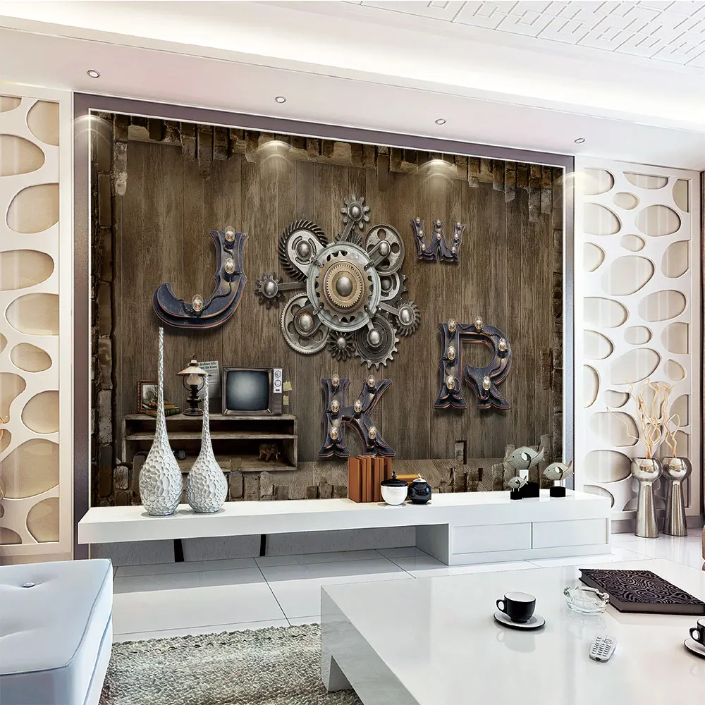 Украшение текстильные обои винтажный промышленный ветер металлические буквы