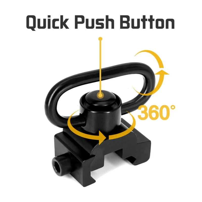 

Push Button Quick Release Detach QD Buckle Sling Swivels Stud Rifle Hunting Accessories Kit For 20mm Picatinny/Weaver Rail Mount