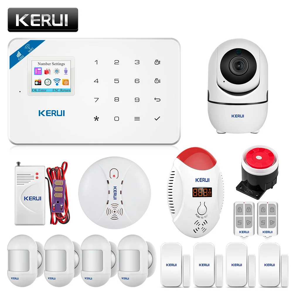 

KERUI W18 WIFI GSM Home Security GSM SMS Touch Screen Alarm Panel Home Security Alarm System IP Wifi Camera App Control