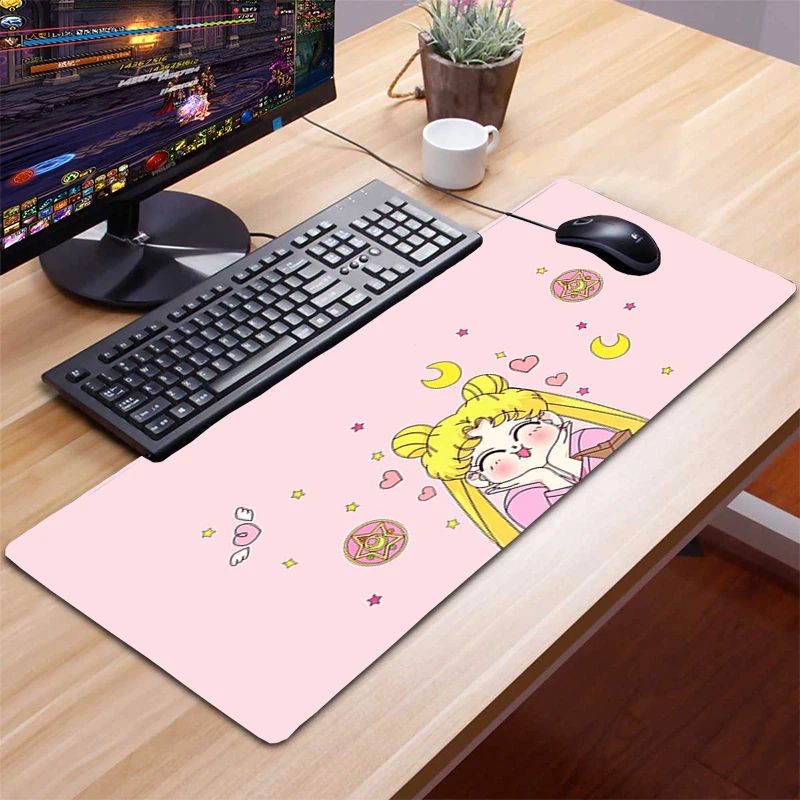 

XXL Mouse Pad Computer Kawaii Gaming Accessories Mousepad 90x40cm Natural Rubber Desk Mat Gamer keyboard Mouse Anime Sailor Moon