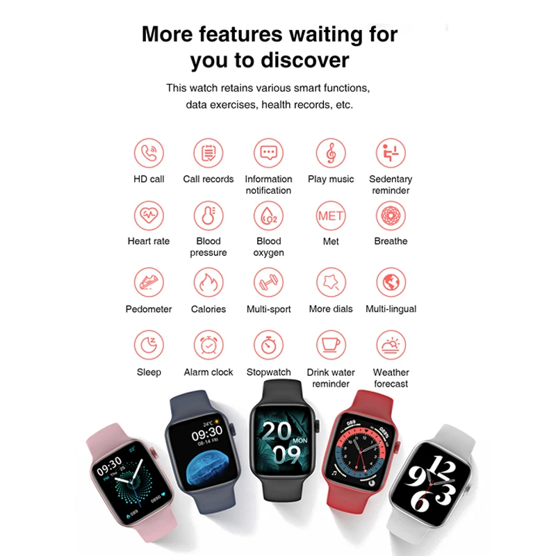 

HW22 Smartwatch Series 6e 1.75 Inch HD Screen Bluetooth Call DIY Watchfaces Smart Watch Fitness Clock For Androis IOS