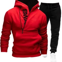 men casual tracksuit sweatshirtsweatpant 2 pieces set mens sportswear outfit autumn winter hooded male pullover hhoodies suit