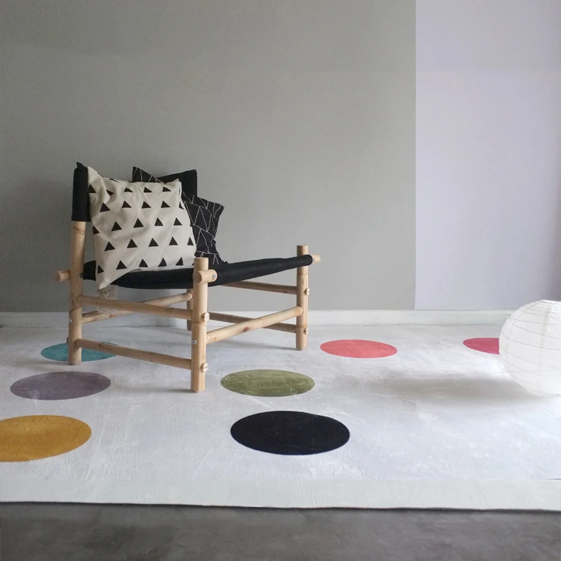 

Красочный ковер в горошек для гостиной, детской комнаты, скандинавский геометрический ковер для спальни, современный ковер для дивана, журн...