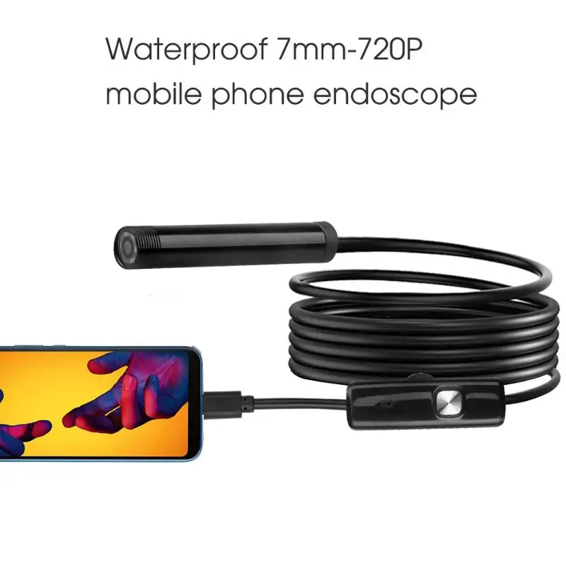 7mm Endoscope Camera Flexible IP67 Waterproof Micro USB 6 LED Endoscopic Inspection for Android | Безопасность и защита