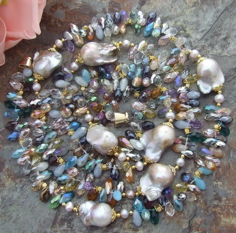 Y · YING длинное ожерелье с цветная слеза кристаллами 49 дюймов 25 мм |