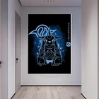 Аниме Digimon черно-белая живопись, цифровой монстр, мультяшная живопись, Настенная картина для гостиной, декоративный плакат