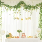 Искусственная лоза из листьев плюща, подвесная гирлянда с зелеными листьями 6,8 фута, Декор для дома, кухни, сада, офиса, свадьбы, стен