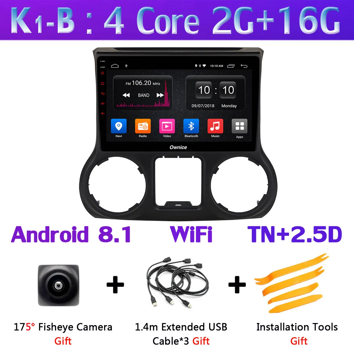 K1-B Панорамная камера 360 ° 4G LTE WiFi Android 9,0 4+ 64G gps CarPlay SPDIF DSP автомобильный Радио плеер для Jeep Wrangler 3 JK 2011 - Цвет: K1-B