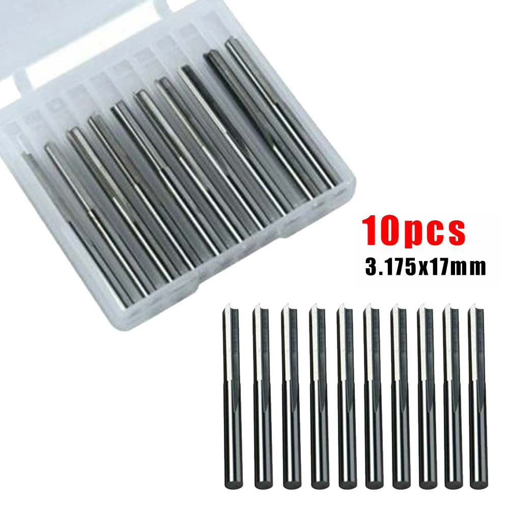 

10pcs End Mill 1/8Inch Shank Straight Slot CNC Router Bits Milling Cutter