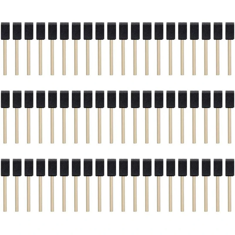 

100 шт., кисти из пены, кисти с деревянной ручкой, кисти для рисования из пенопласта, 1 дюйм, набор кистей для рисования акриловыми красками, рем...