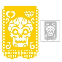 2020 new day of the dead metal cutting dies halloween and skull background die scrapbooking for crafts card making no stamps set