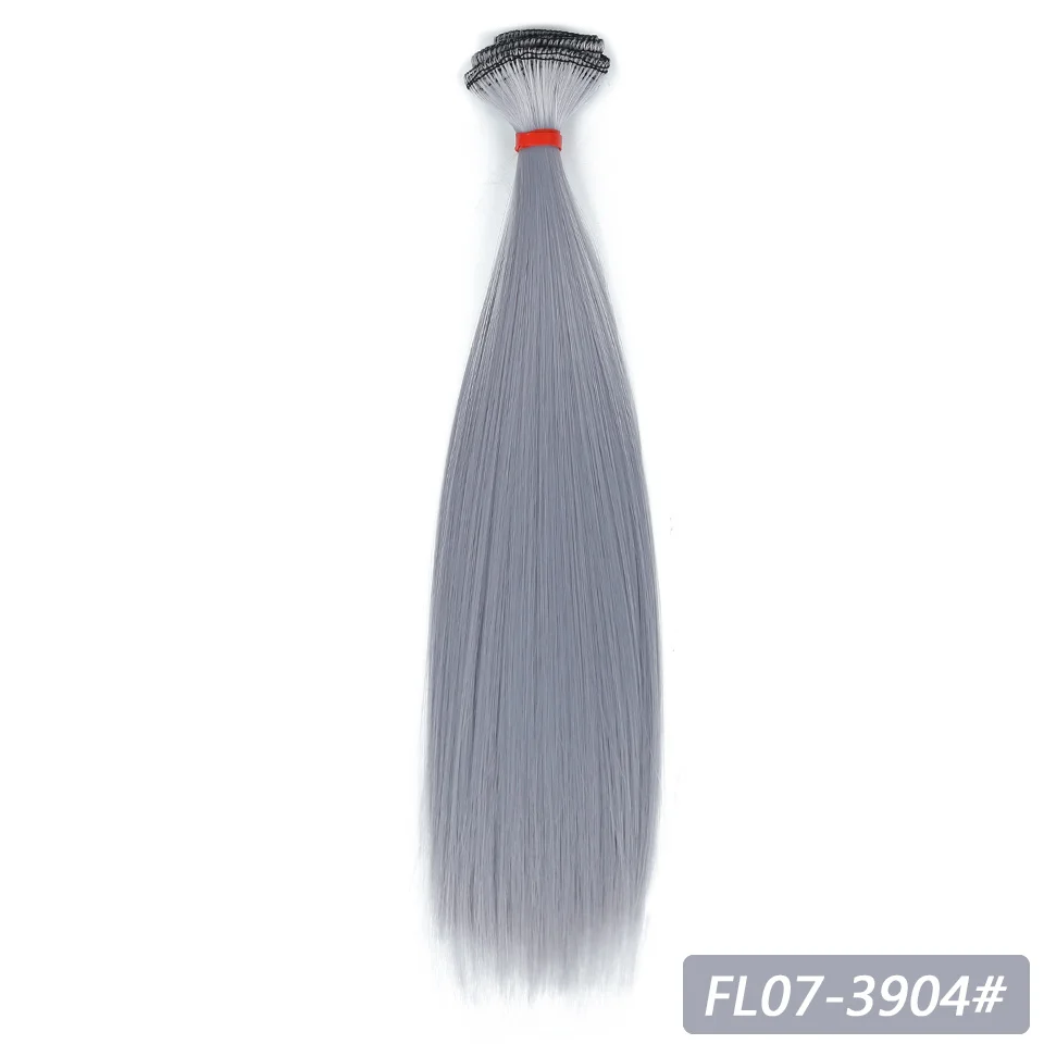 Allaosify bjd парик для кукол 25 см* 100 см Черный Розовый Белый Серый цвет длинный прямой парик для кукол волосы для 1/3 1/4 BJD DIY парик