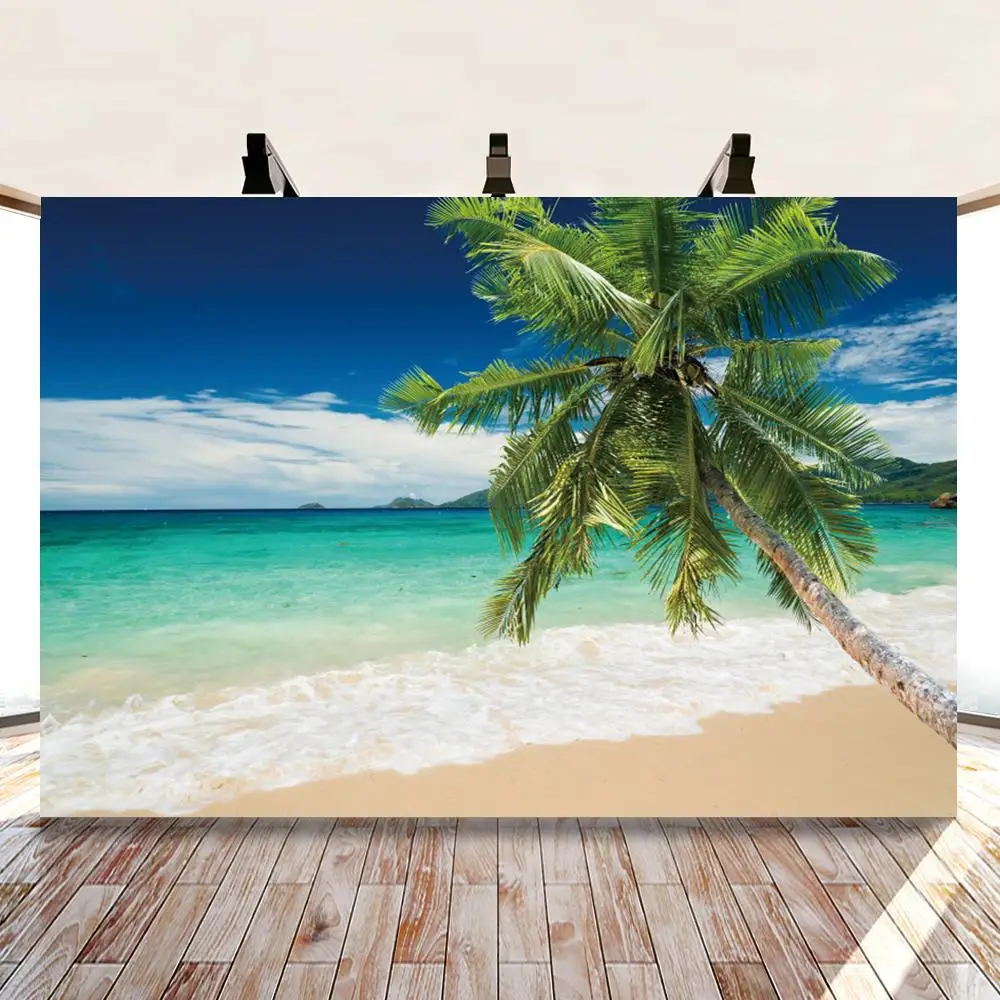 Виниловый фон для фотосъемки с изображением летних тропических пальм дерева