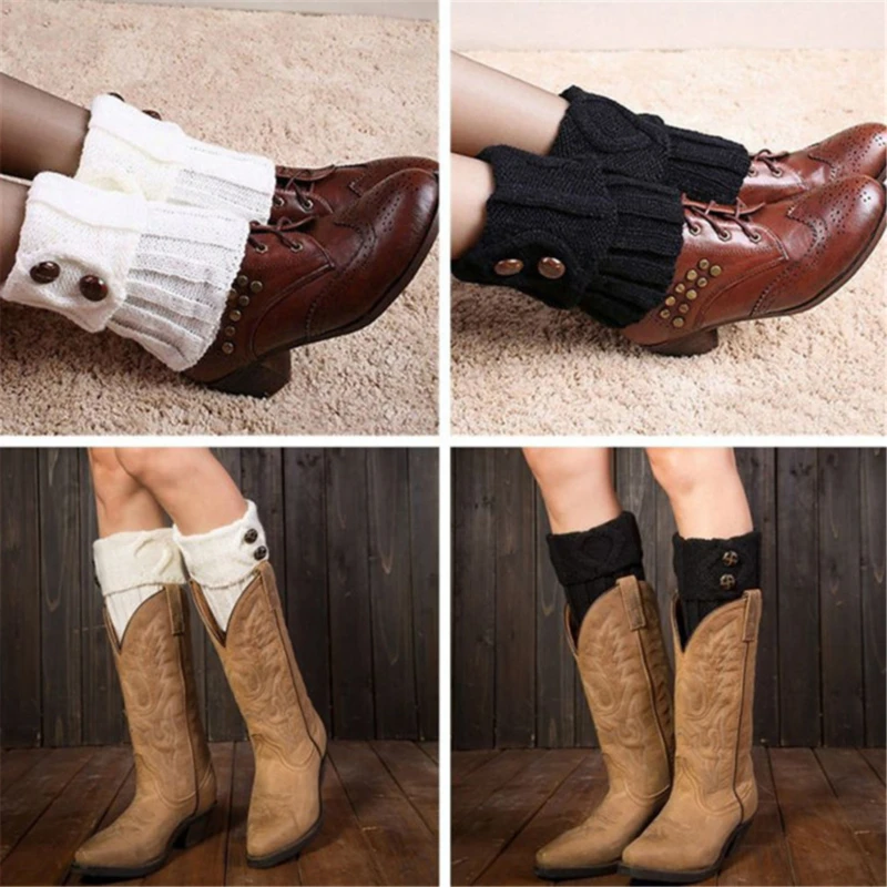 

Fashion Womens Twist-knitted Ladies Socks Leg Warmers Socks Short Flap Boot Cover Socks Winter Warm Socks