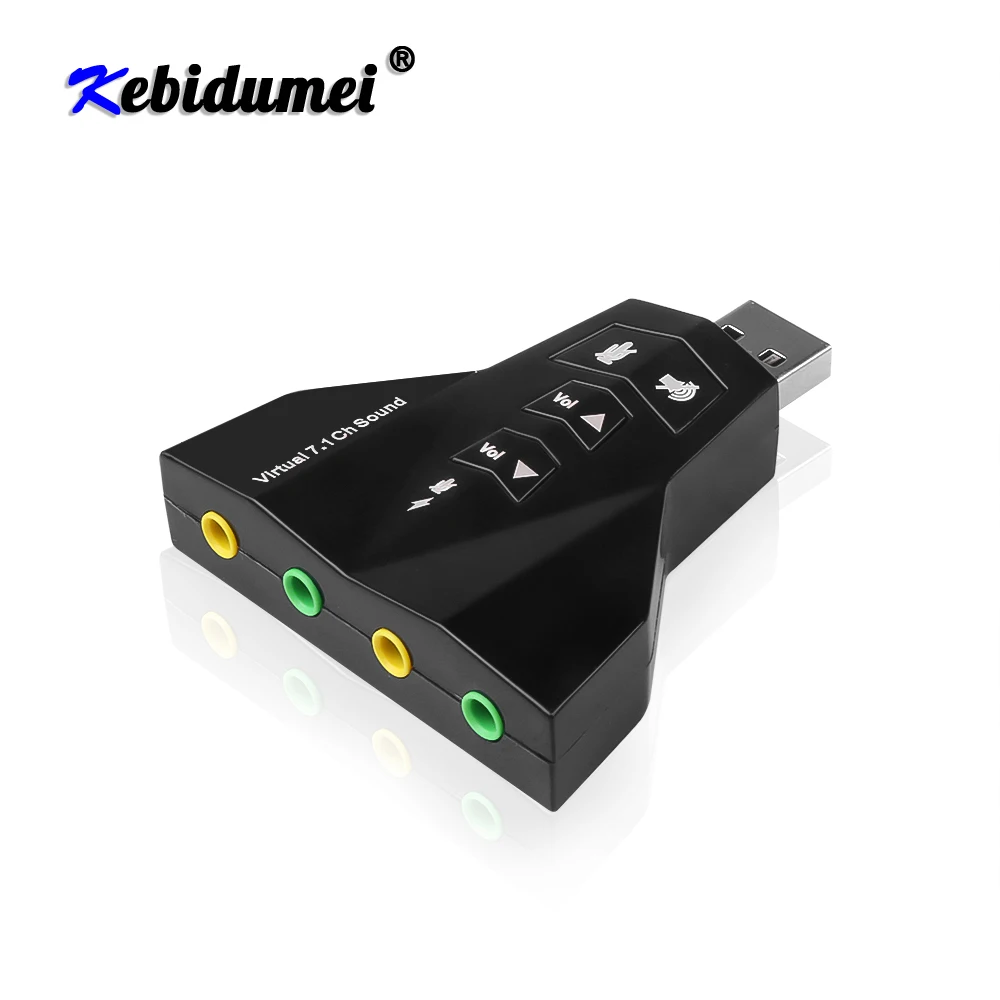 Внешняя звуковая карта kebidumei 7 1 USB двойной адаптер с на разъем 3 5 мм наушники