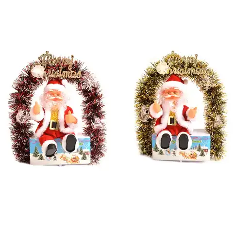 Рождественское украшение, красочная светящаяся гирлянда Санта-Клауса, электрическая Музыкальная Рождественская кукла, домашний декор для ...