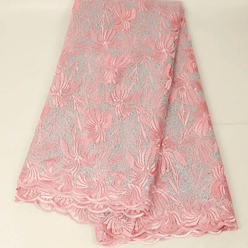 Красивая кружевная ткань 2020 африканская персиковая высокое качество тюль