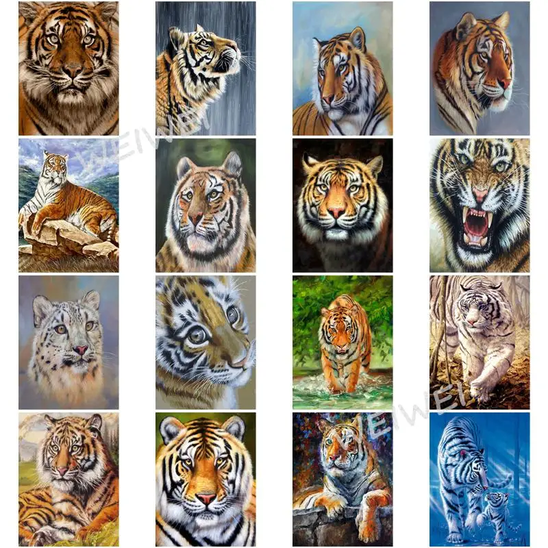 

5D Diy Diamond Painting Animal Tiger Diamond Embroidery Full Drill Mosaic Cross Stitch Kits Home Decoration