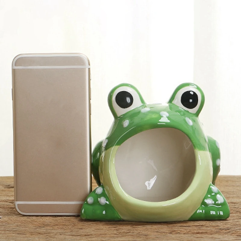 

Ceramic Cartoon Crafts Ornaments Jewelry Storage Cute Frog Small Animal Pet Nest