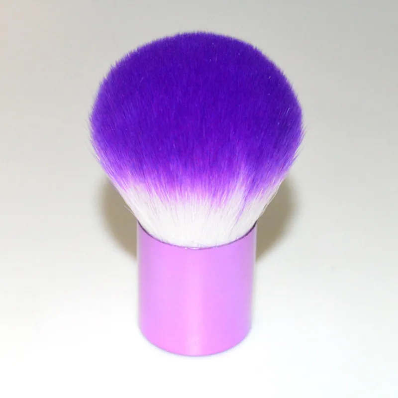 Purple Кисть для пудры Кабуки, кисти для макияжа, мягкая портативная кисть для румян, основа для макияжа, для ногтей, для красоты, 6 цветов, Премиум качество - Handle Color: Purple