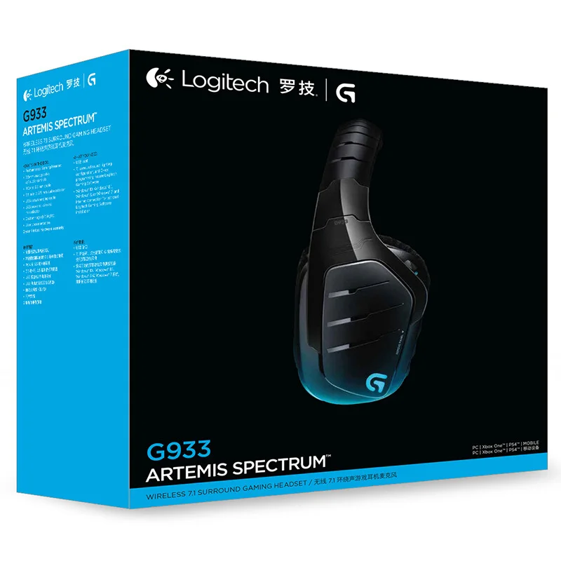 Новая Проводная/Беспроводная игровая гарнитура Logitech G933 7 1 Surround RGB