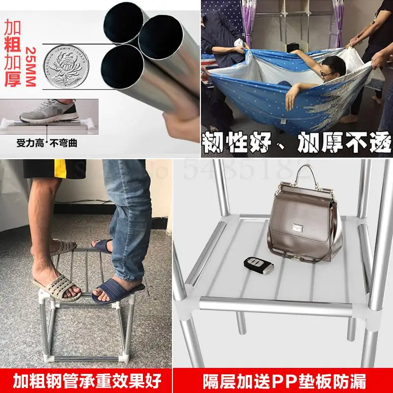 1000 wгардероб простой тканевый гардероб стальная труба толстая усиленная